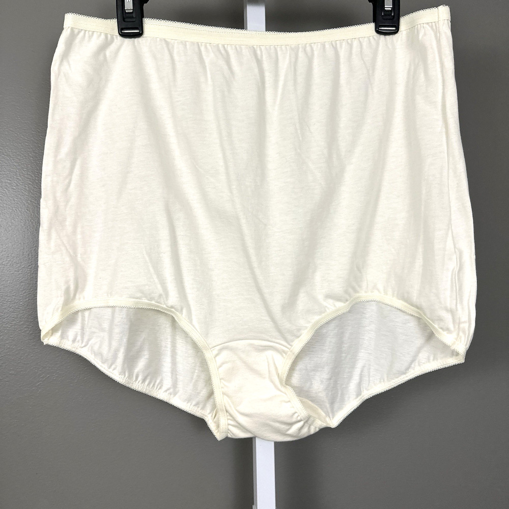 Lollipop Panties Full Cut High Waist Size 12 5XL Ivory Cream 100% Cotton Panty